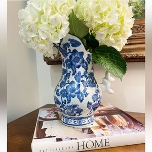 Blue and White Decorative Pitcher